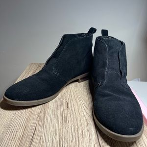 Franco Sarto Chukka Ankle Boots Booties Womens Sz 9.5  Black Suede Leather